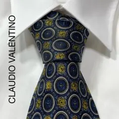 TG3106 CLAUDIO VALENTINO パターン柄 シルク ネクタイ