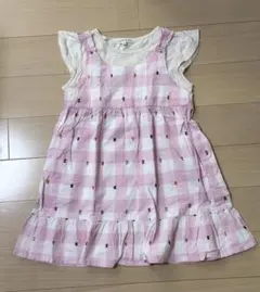【120】チェック柄ワンピース ピンク