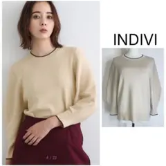 indivi【洗える】バルーンスリーブニット