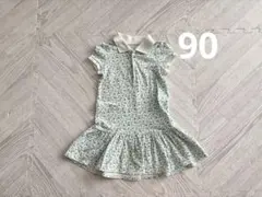 90cm ポロラルフローレン　半袖ワンピース　小花柄　ワンポイント刺繍のサムネイル