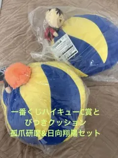 一番くじハイキューゴミ捨て場の決戦C賞とびつきクッション孤爪研磨&日向翔陽セット