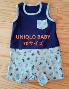 【美品】UNIQLO BABY ノースリーブ ロンパース 70サイズ