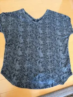 AZUL by moussy パイソン柄 Vネック 半袖Tシャツ