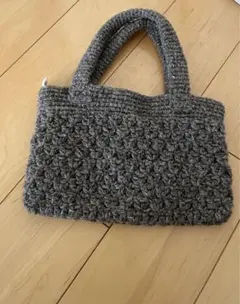 ハンドバッグ　カバン　グレー　ニット　グレー