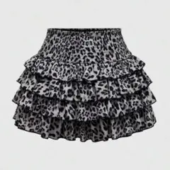 ♡SHEIN♡ROMWE レオパード柄 フリルミニスカート スカパン