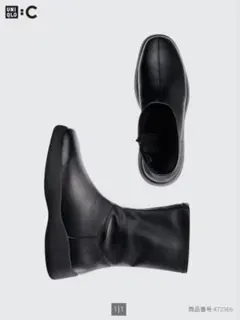 ユニクロＣ ストレッチショートブーツ ブラック