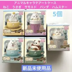 キャラテアートケースアニマル　5種　 ねこ　うさぎ　サモエド　パンダ　ハムスター