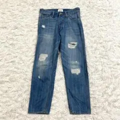 グリーンレーベルリラクシング ストレートデニムパンツ S 綿100% ダメージのサムネイル