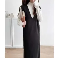 Classical Elf ブラック ノースリーブ ニットワンピース