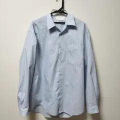 GU 水色ストライプ 長袖シャツ XL