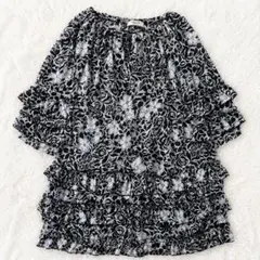 FIFILLES Paris 花柄 フリル シフォンチュニック ブラウス TLのサムネイル