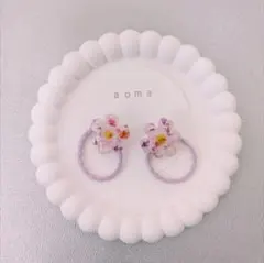 ヘアゴム  ハンドメイド ピンク 花びら キッズ 匿名配送