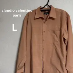 claudio valentino paris メンズシャツ　オレンジ系　L