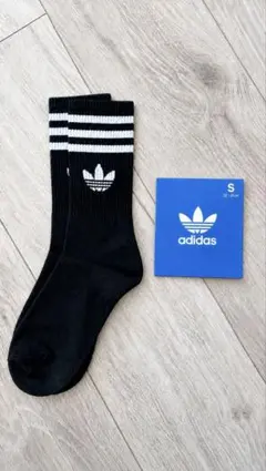 adidas ブラック ストライプ ソックス 22〜24cm