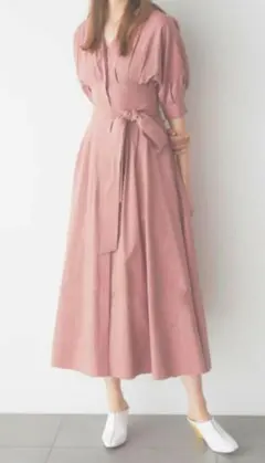 SNIDEL ピンク 半袖 シャツワンピース サイズ0 インナーキャミワンピ付き