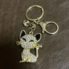 キラキラバッグチャーム★ねこ★ラインストーン