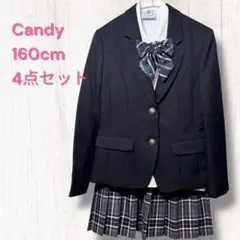 【4点セット】160cm 卒業式 スーツ ブラック チェック 女の子