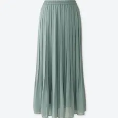 UNIQLOグリーン プリーツ ロングスカート