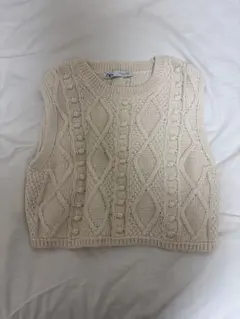 ZARA ケーブルニットノースリーブベスト