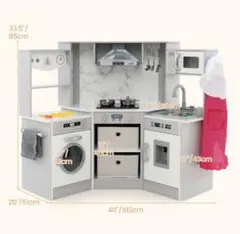 配送可能　美品【完売品】COSTWAY おままごとキッチン 木製