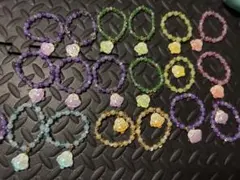 シマエナガ　カラフルビーズブレスレット