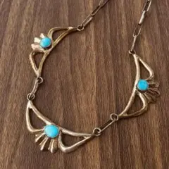 インディアンジュエリー　ナバホ  ビンテージ　ターコイズ　シルバー　ネックレス