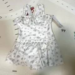 女の子　花柄ワンピース水着　100cm