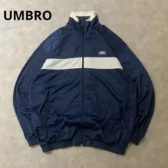 90s古着UMBROトラックジャケット刺繍口ゴフルジップネイビーDB151