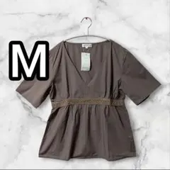 Vネック カシュクール ブラウス クロシェレース（M）新品のサムネイル