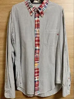 REPLAY リプレイ 切替シャツ ストライプ チェック 00s Y2K L