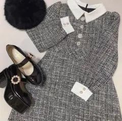 evelyn ビジューボタンツイードワンピース　原宿限定