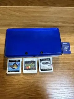 （動作⭕️）ニンテンドー3DS 本体 コバルトブルーゲームソフト3本付き