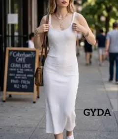 美品 TWISTショルダーストラップソフトタッチロングワンピース