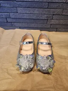 シルバー　キラキラ ドレスシューズ