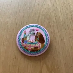 Disney 刺繍 缶バッジ わんわん物語