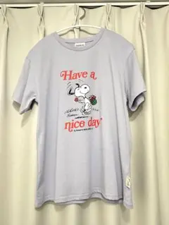 スヌーピー Tシャツ 薄紫色 半袖