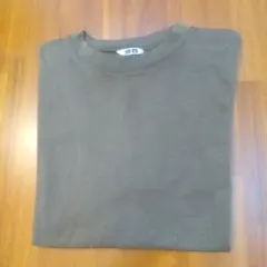 UNIQLOエアリズムコットンオーバーサイズTシャツ/5分袖 グリーンS