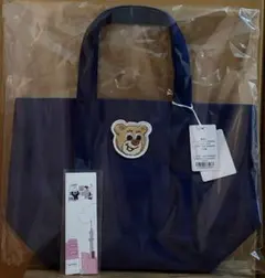 フェイラー　オールドテディ　ワッペントートバッグ ネイビー　（小）　カード付き