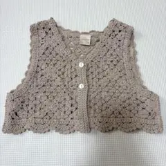 テータテート tete a tete クロシェベスト 80cm グレージュ