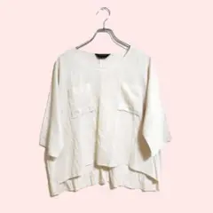 monable Tシャツ アイボリー ポケット ゆったり 薄手 F カットソー