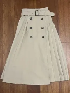 INGNI サイドプリーツロングスカート ベージュ