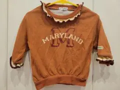 女の子 トレーナー 90 オレンジ ブラウン バースデイ マーキーズ