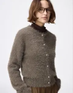 GUシーユーシャイニークルーネックカーディガン