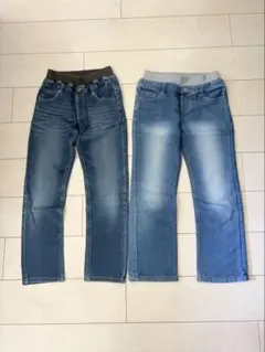 140サイズ デニムパンツ 2本セット
