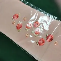 ピンク 花柄 絹交織 半襟