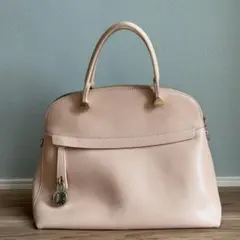 美品　FURLA フルラ　パイパー　M ハンドバッグ　レザー　ピンクベージュ