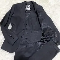 ジースターロウ セットアップ スリーピース M 黒 デニム コーティング加工