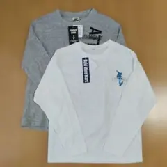 未使用 長袖 薄手 2枚セット グレー ホワイト 150