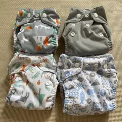 Thirsties All in One 布おむつ 4枚セット 動物柄