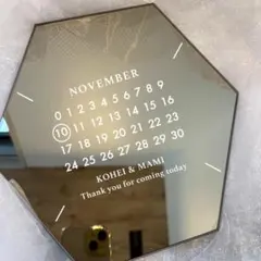 005マルジェラ風 ウェルカム カレンダー ミラーステッカー ウェディング結婚式